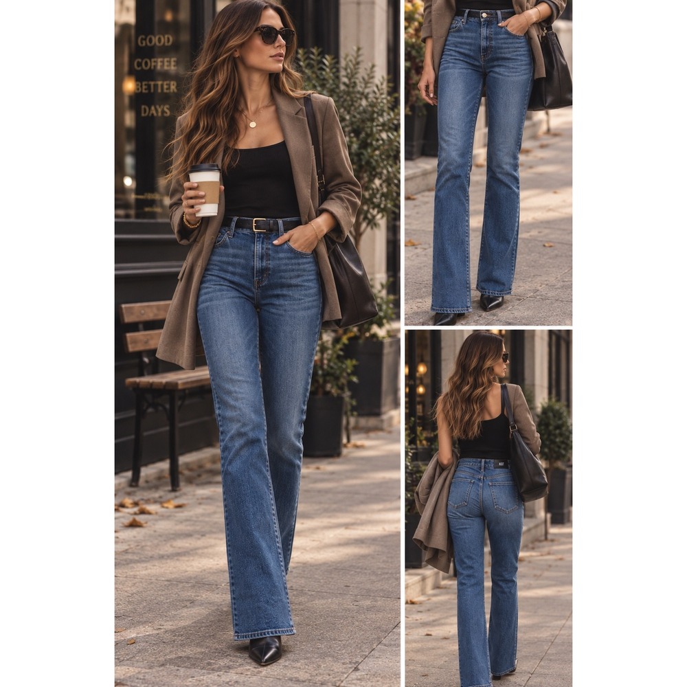 KUT From The Kloth Natalie Fab AB High Rise Bootcut Jeans 14 Medium Wash Y2K